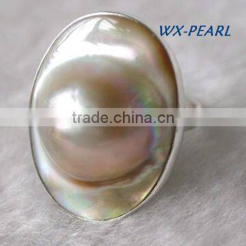 Fashion Lady Pearl Ring Bowl Ring Tahitian Pearl Ring photo-2