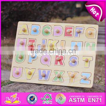 2017 Top Fashion Educational Toddlers Wooden Alphabet Puzzle W14M101 photo-3