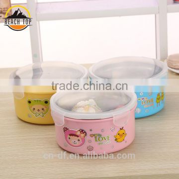 round food container leak-proof stainless steel insulated lunch box