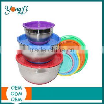 China Cookware Set Non-Slip Silicone Stainless Steel Serving Bowl With Lid photo-2