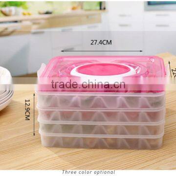 L00005 Reusable Stackable Compartment Dumpling Food Containers/Storage Organizer/Box/Bins/Holder With Lids - Leak Proof, Freezer photo-3