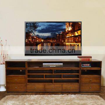 Buffet TV Modern Multi Drawers Brown Color Teak Wood Furniture, Indonesian Furniture Handmade Production