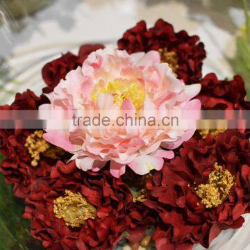 high quality low MOQ multifunctional peony silk flower head cheap short delivery time wholesale