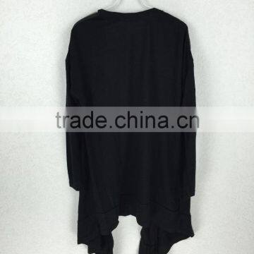 2016 Woman Black Knit Linen Cardigan Sweater Prevent Bask in Unlined Upper Garment