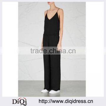 Wholasale Women Apparel Fashion Sleeveless Black Georgette Jumpsuit(DQE0118J)