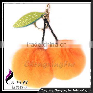 CX-R-56 Promotion Price Genuine Rabbit Fur Custom Keychain Charm Bag photo-3