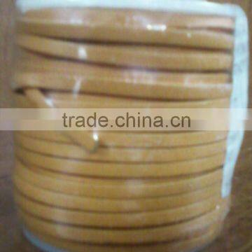 3mm Matt Finish Flat Leather Cords in Orange Color
