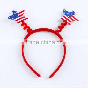 USA country flag five points star hair clips USA flag soft plush hair jewelry for 2017 decoration ball gifts