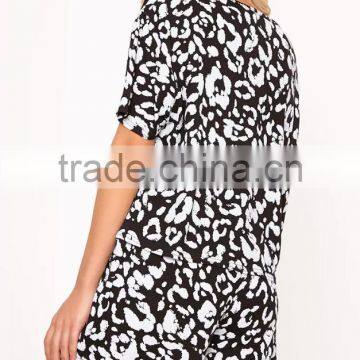 Wholesale Popular Full Print Ladies Summer Pyjama Cotton Short Pajamas Women Jersey Loungwear photo-2