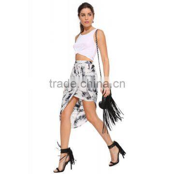 MGOO 2016 Stock Manufacturer Tie Dye Women Skirts Wrap Sexy Ruffles Fashion Ethinic Skirts 15145B165