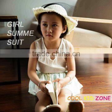 COOL KID ZONE white chiffon children suit brand girl child garment