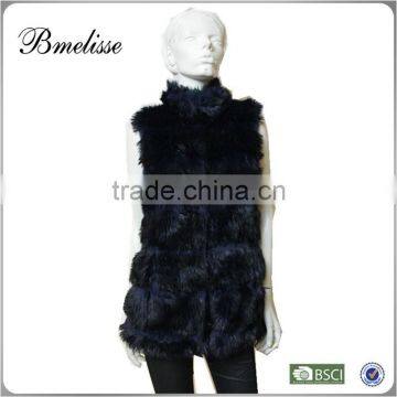 2014 2015 High fashion lady's sleeveless long coat muskrat fur coat