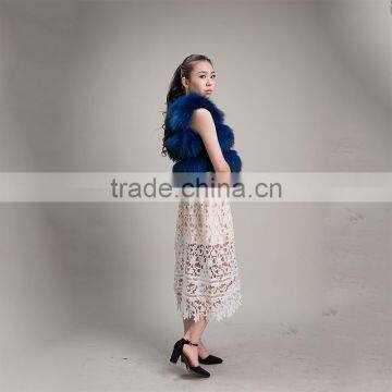Myfur Fashion Style Winter Real Fur Waistcoat Short Dyed Color Raccoon Fur Vest photo-4