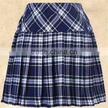 Wholesales Short Design Schools Uniform Skirts Blue Plaid School Girl Skirt photo-4