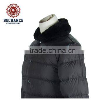 2017 Men's Down Jacket With Lamb Fur Collar Leather Yoke photo-4