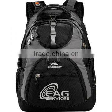 High Sierra Access 17" Computer Backpack - built-in padded laptop sleeve with zippered pocket on back and comes with your logo