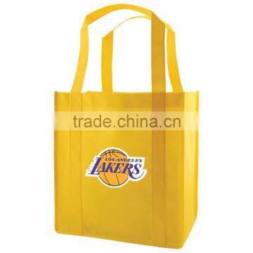 Grocery Tote Bag - features wide gussets, black bottom insert for more support and comes with your logo.