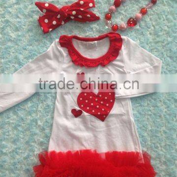 baby girls heart dress valentines dress with matching headband and chunky necklace set