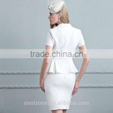 Women Summer Two Pieces Short Sleeve Blazer and Skirt Set Women Office Business Suit photo-3