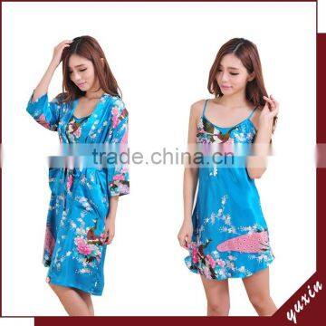 japanese kimono style dress kimono dress Kimono Satin Robe TP026