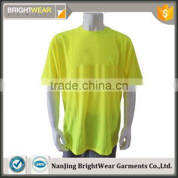 100% polyester hi vis simple short sleeve O-neck warning t-shirt