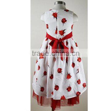 3D Digital Printed Sleeveless Flower Girl Net Dress for Kids photo-2