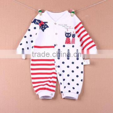 Wholesale Baby Cotton Romper Cute Jumpsuit Long Sleeve Baby Onesie