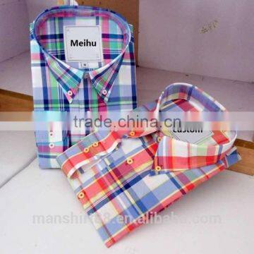 latest fashion designer button down shirt gingham plaid shirt