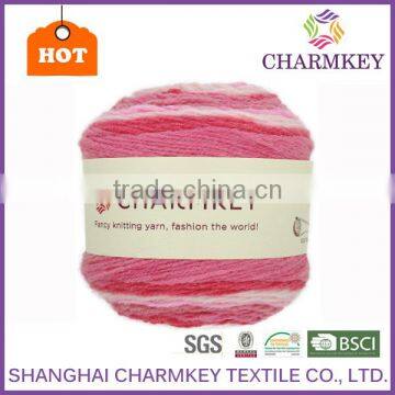 Charmkey Wholesale Dyed Cake Yarn Blend Hair Wool Acrylic Yarn Easy-care Crochet Fancy Yarn photo-3