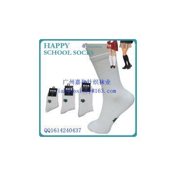 School Uniform Cotton Children Socks With Logo