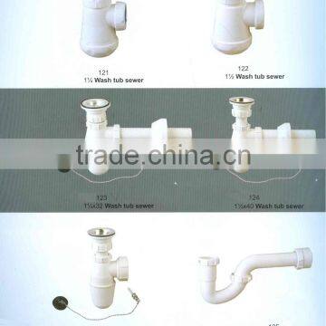 White Plastic Basin Drain Pipe Sewer Pipe