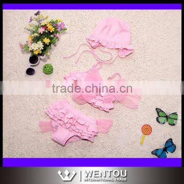 Wholesale Three Piece Baby Ruffled Bikini Swimwear