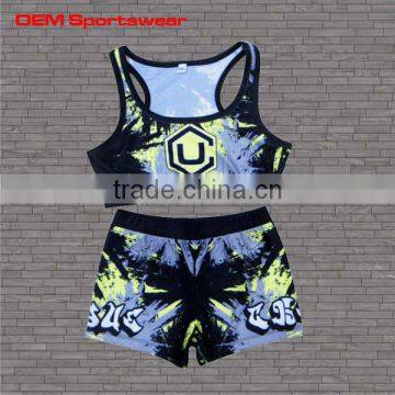 Professional sublimated child cheerleader uniforms