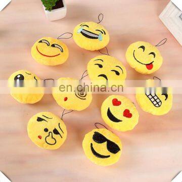 2016 hot funny keychain toy stuffed plush emoji keychain