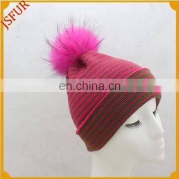 High Quality Knit Bobble Fashion Warm Beanie Hat with Demountable Pompom