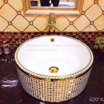 Bathroom Counter Top Bling Luxury Diamond for Round Ceramic Basin photo-4