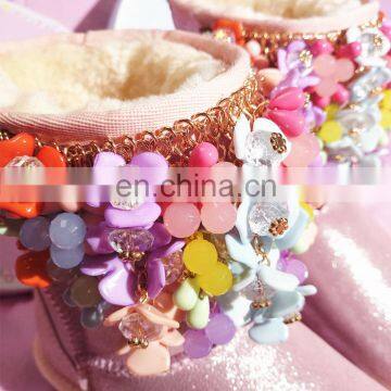 Aidocrystal Fashion Cute DIY Pink Color Flower Shoes China Cheap Winter Women Boots photo-4