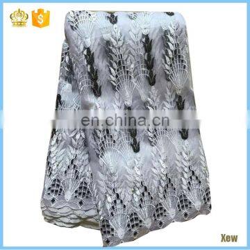 Fast shipping good price french net lace fabric, african hand cut french lace fabric with pearl H16030409