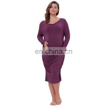 Kate Kasin Comfortable Long Sleeve Cotton Hips-Wrapped Bodycon Pencil Dress Pregnant Woman Dress Maternity Dress KK000615-1 photo-3