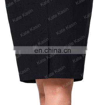 Kate Kasin Occident Women's Black High Stretchy Hips-Wrapped Split Short Pencil Skirt 20" KK000273-1 photo-4