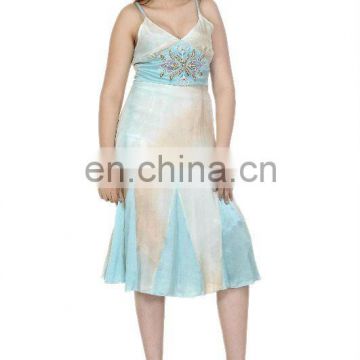 Satin Silk Embroidered Dress