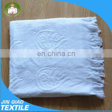 Wholesale 100% polyester white jacquard no sewing haji towels moslem umrah ihram haji towel