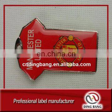 OEM Accepted Custom Ball Chain /Keyring Type Football World Cup Souvenir Clear Epoxy Metal T-shirt Charm