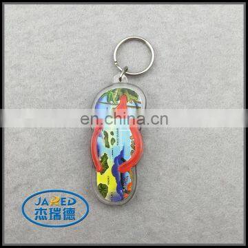 Metal Ring Crafts Plastic Slipper Keychain Pendant for Promotion