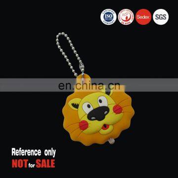 Custom cartoon lion 3D PVC rubber keychain