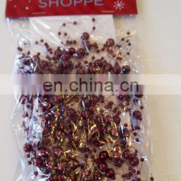 BURGUNDY PEARL BEADED GARLAND FOR CHRISTMAS AND WEDDINGS DECOR