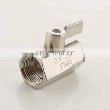 High quality stainless steel 304 mini ball valve 2 way FXF G3/4" BSP