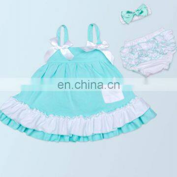 2018 Wholesale Lace Dress And Pants Cotton Baby Girls Clothes Dress Romper Boutique Outfits photo-2