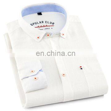 Wholesale Long Sleeve Compression Linen Shirt Solid Color Casual Shirts photo-2