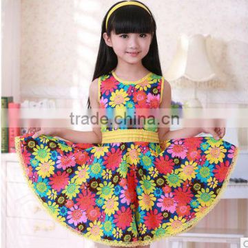 Branded girls summer flower sun dress of kids clothes